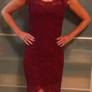 Free People stunning lace red wine / cherry mini dress,